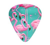 Guitar Picks Variety Pack - Smooth Edges, Durable & Clear Patterns - 3 Thickness Options Lovely Pink Flamingos