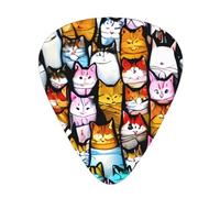 Guitar Picks Variety Pack - Smooth Edges, Durable & Clear Patterns - 3 Thickness Options many cartoon cats