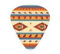 Guitar Picks Variety Pack - Smooth Edges, Durable & Clear Patterns - 3 Thickness Options Native American