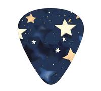Guitar Picks Variety Pack - Smooth Edges, Durable & Clear Patterns - 3 Thickness Options Navy Blue Sky and Stars