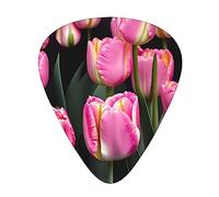 Guitar Picks Variety Pack - Smooth Edges, Durable & Clear Patterns - 3 Thickness Options pink and tulips print