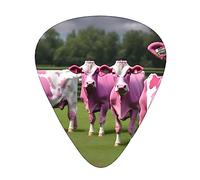Guitar Picks Variety Pack - Smooth Edges, Durable & Clear Patterns - 3 Thickness Options Pink Flower Show Cows