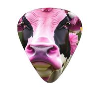 Guitar Picks Variety Pack - Smooth Edges, Durable & Clear Patterns - 3 Thickness Options Pink Flower Show Cows Cattle
