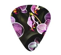 Guitar Picks Variety Pack - Smooth Edges, Durable & Clear Patterns - 3 Thickness Options Purple orchids print