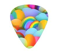 Guitar Picks Variety Pack - Smooth Edges, Durable & Clear Patterns - 3 Thickness Options Rainbow Hearts pattern
