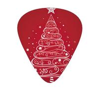 Guitar Picks Variety Pack - Smooth Edges, Durable & Clear Patterns - 3 Thickness Options red christmas tree