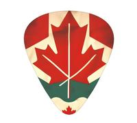 Guitar Picks Variety Pack - Smooth Edges, Durable & Clear Patterns - 3 Thickness Options Retro Canada Flag