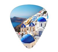 Guitar Picks Variety Pack - Smooth Edges, Durable & Clear Patterns - 3 Thickness Options Santorini Greek Island sea View