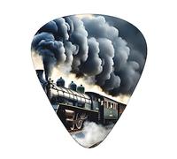Guitar Picks Variety Pack - Smooth Edges, Durable & Clear Patterns - 3 Thickness Options Steam Train Clouds