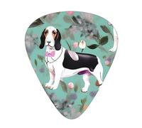 Guitar Picks Variety Pack - Smooth Edges, Durable & Clear Patterns - 3 Thickness Options Sweet Basset Hound Florals