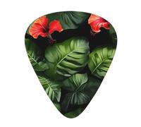 Guitar Picks Variety Pack - Smooth Edges, Durable & Clear Patterns - 3 Thickness Options Tropical Flowers and Foliage