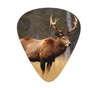Guitar Picks Variety Pack - Smooth Edges, Durable & Clear Patterns - 3 Thickness Options Wildlife Deer Bear Elk
