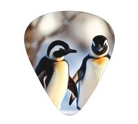 Guitar Picks Variety Pack - Smooth Edges, Durable & Clear Patterns - 3 Thickness Options Young Penguins With Snow