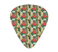 Guitar Picks Vegetation Leaves With Hibiscus Flowers Print 12 Pack Thin Medium Heavy Guitar Plectrums Guitar Accessories With Storage Box