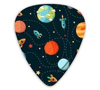 Guitar Picks Vertical The Universe Space Guitar Picks 12 Pieces Ukulele Picks Including 0.46 mm 0.71 mm 0.96 mm
