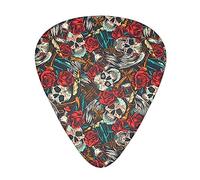 Guitar Picks Vintage Day of Dead sugar skulls rose flowers cactus Picks Medium 12 Pack with Box Special Guitar Plectrums Gift Set for Guitarist