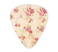 Guitar Picks,Vintage Shabby Chic Girly Pink Blue Roses Floral For Acoustic Guitar, Electric Guitar, Bass,Ukulele Three Size(12 Pack)