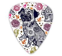 Guitar Picks Vintage Style Flash Bulldog Pug Dog Guitar Picks 12 Pieces Ukulele Picks Including 0.46 mm 0.71 mm 0.96 mm