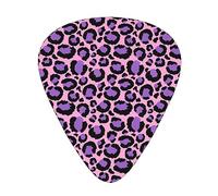 Guitar Picks,Violet Pink Cheetah Leopard Pattern Animal Lover Round For Acoustic Guitar, Electric Guitar, Bass,Ukulele Three Size(12 Pack)