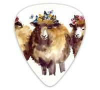 Guitar Picks Watercolor Flower Sheep Premium Picks Sampler Unique Guitar Gift (12 Count)