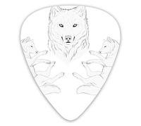 Guitar Picks White Fox Wolf Print 12 Pieces Ukulele Picks Including 0.46 mm 0.71 mm 0.96 mm