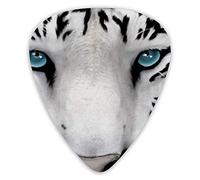 Guitar Picks White Tiger Blue Eyes Ukulele Picks 12 Pieces Including 0.46 mm 0.71 mm 0.96 mm
