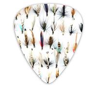 Guitar Picks White Trout Fly Caught By Traditional Trout Premium Picks Sampler Unique Guitar Gift (12 Count)