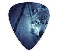 Guitar Picks Wild Wolf Blue Eyes Premium Bass Picks For Electric Guitar And Bass Guitars With Three Sizes (12 Pack)