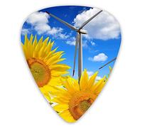 Guitar Picks Windmill Sunflower 12 Pieces Ukulele Picks Including 0.46 mm 0.71 mm 0.96 mm