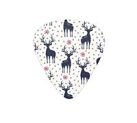 Guitar Picks Winter Elk Shadow Snowflake Beige Guitar Pick for Electric Bass Guitar Acoustic Guitar Lovers Gift 12 Pack with Box