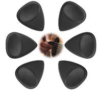 Guitar Picks with Grip, 6-Pack Black Nylon Plectrums with Double Bevel Edge, Standard Guitar Pick for Electric Acoustic Bass - Durable High-Control Picks for Jazz Rock Folk Performance and Practice