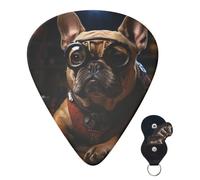 Guitar Picks with Storage Box 6 Pack Guitar Plectrums French Bulldog Is Reading a Book Bass Picks Acoustic Guitar Pick for Electric Guitar Sampler for Ukulele 2Pcs 0.46mm, 2Pcs 0.96mm, 2Pcs 0.71mm
