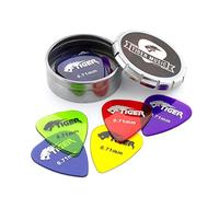 Guitar Picks with Storage Tin - 12 Gel Plectrums 0.71mm TIGER GAC71-12