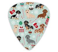 Guitar Picks Xmas Holiday Dog Dachshund Premium Guitar Picks 12 Pieces Ukulele Picks Including 0.46 mm 0.71 mm 0.96 mm