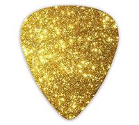 Guitar Picks Yellow Bling Art Ukulele Picks 12 Pieces Including 0.46 mm 0.71 mm 0.96 mm