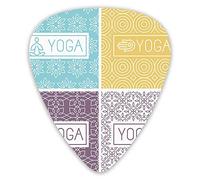 Guitar Picks Yoga Icon Line Badge Graphic Premium Picks Sampler Unique Guitar Gift (12 Count)