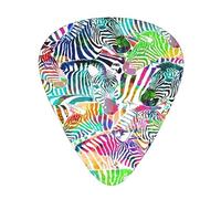 Guitar Picks,Zebra Rainbow Painting For Acoustic Guitar, Electric Guitar, Bass,Ukulele Three Size(12 Pack)