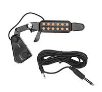 Guitar Pickup 12 SoundHole Electric Transducer, Acoustic Guitar Pickup with Tone Volume Control, Electromagnetic Field Converter for Ukulele Violin Bass, No Battery Required with 3