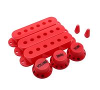 Guitar Pickup Cover Volume Single Coil Tone Knobs Selector Switch Tip Compatible with Stratocaster Strat Electric Fender Guitar Pickup (Red)