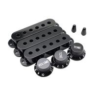 Guitar Pickup Cover Volume Single Coil Tone Knobs Selector Switch Tip Compatible with Stratocaster Strat Electric Fender Guitar Pickup (Black)