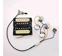 Guitar Pickup Humbucker Electric Guitar Pickup 4C Zebra/Black Set(Color:F)