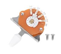 Guitar Pickup Selector Switch with Screws Pointed Cap for Fender, Replacement Switch for Electric Guitar, Metal & Plastic Construction(White)