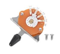 Guitar Pickup Selector Switch with Screws Pointed Cap for Fender, Replacement Switch for Electric Guitar, Metal & Plastic Construction(Black)