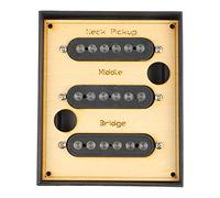 Guitar Pickup Set Black Noiseless Single Coil Electric Guitar Pickup for Acoustic Guitar with Sound Hole and Steel Strings Metal and Solid Wood 3.54in