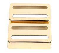 Guitar Pickup Shell, Brass Safe Protection 2 Pieces Guitar Pickup Cover, Easy Installation, Slotted, Perfect Combination, Good Heat Dissipation for (Gold)