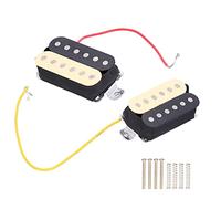 Guitar Pickup, Stringed Instrument Parts Compact Size Ceramic Magnet Double Coil Pickups with Spring and Screw for ST SQ Electric Guitars(Black yellow)