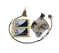 Guitar Pickups Alnico 5 Humbucker Pickups ProBucker Push/Pull Wiring Harness Pickup-Set For Electric Guitars(Chrome YE Frame)