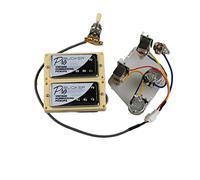 Guitar Pickups Alnico 5 Humbucker Pickups ProBucker Push/Pull Wiring Harness Pickup-Set For Electric Guitars(Chrome YE)