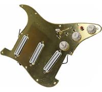 Guitar Pickups, Gold Mirror Pickguard White Pickup Dual Hot Rail Humbucker Pickup Versatility Pre-wired Pickguard For For Guitars Guitar Replacement Parts