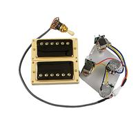 Guitar Pickups Humbucker Pickups Neck And Bridge Pickup 4C Wiring Harness Push-pull Single Cut Set For Gibson Epiphone Guitar Electric guitar pickups (Color : Goldd Yellow Frame)